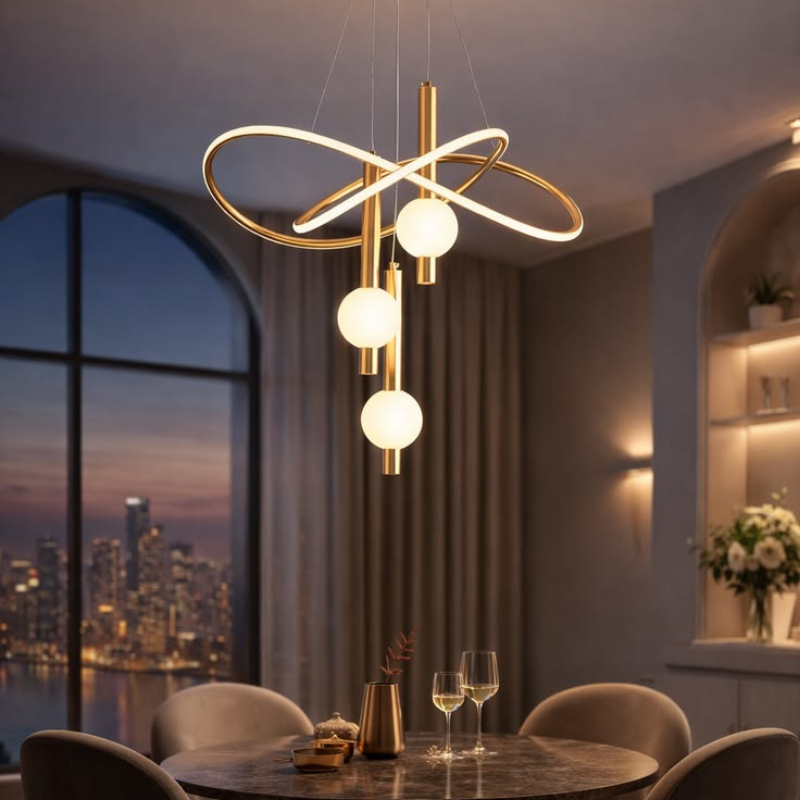 Modern Infinity LED Chandelier Jaipur - Shipra Fancy Lights