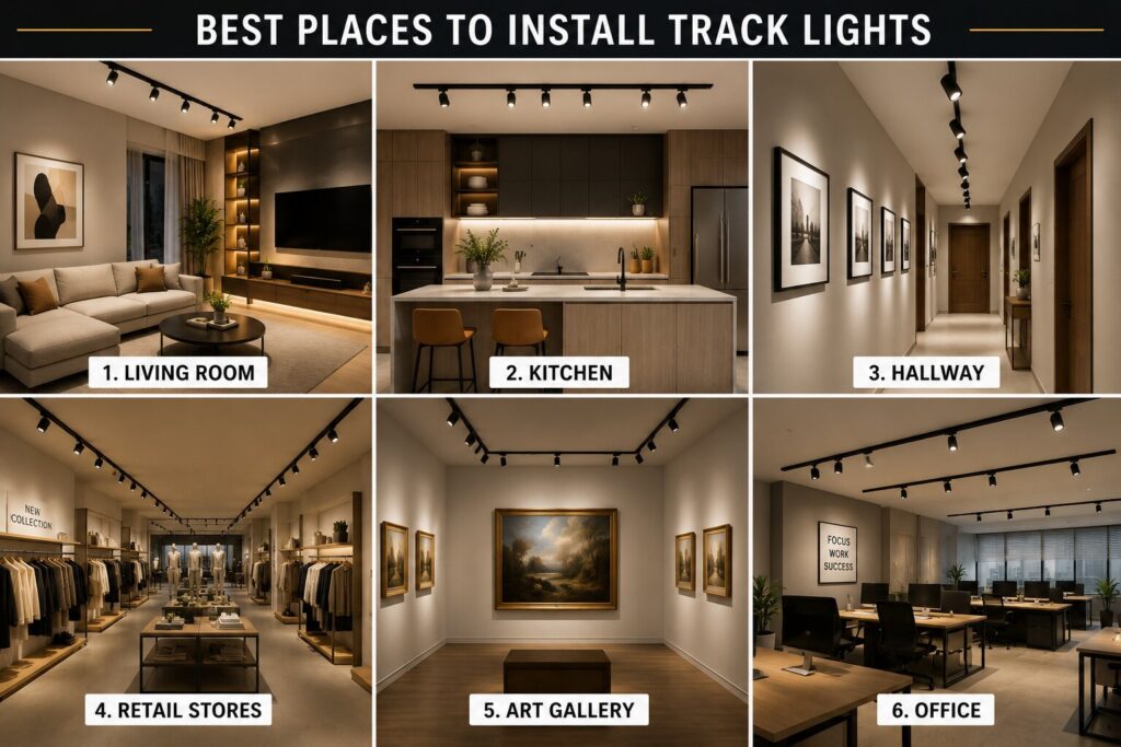 Best Places to Install Track Lights in Home and Commercial Spaces